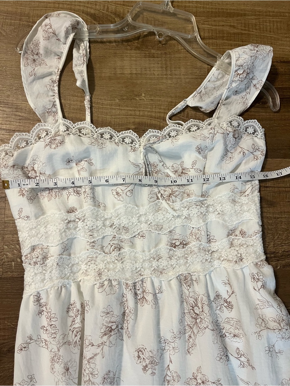 Altar'd State Stella Ivory Floral Lace Tiered Midi Dress - Picture 13 of 14